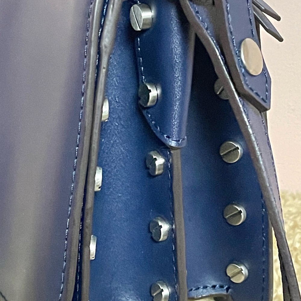 Aimee Kestenberg navy blue genuine leather crossbody bag , minimalist design. - Picture 7 of 10